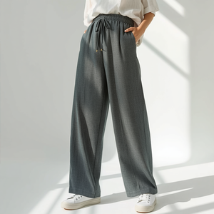 Pantalon large respirant taille haute pour femme style hip-hop, coupe décontractée avec personnalisation OEM/ODM - Product Image 2