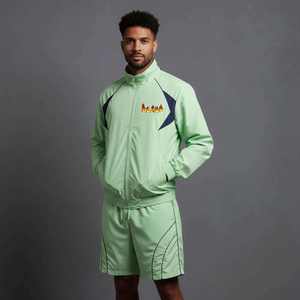 Ensemble coupe-vent personnalisé avec logo, veste et short en nylon de haute qualité, streetwear, coupe-vent chaud et résistant au vent, ensemble zippé - Product Image 5