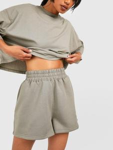 Ladies Oversized Two Piece Set Women Casual Crop Tee <b>Shorts</b> Outfit Custom Brand <b>Lounge</b> Wear Set Women Summer Matching Outfit Pre - Product Image 6