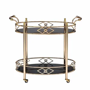Premium Handmade Ceramic Eco-Friendly American Style Plant Decorative Bar <b>Serving</b> <b>Trolley</b> Cart Beverage Display Living Room - Product Image 2