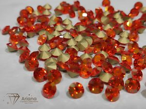 Cristales de Cristal Chaton con Brillo Jacinto para Joyería, Piedras de Cristal Facetadas de Primera Calidad, Gemas Sueltas con Brillo Aurora Naranja - Product Image 6