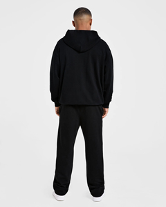Survêtement Homme Automne Best-Seller Personnalisé Noir Oversize avec Sweat à Capuche Zippé et Pantalon de Jogging en Polyester Lourd à Séchage Rapide pour la Gym et le Jogging - Product Image 2
