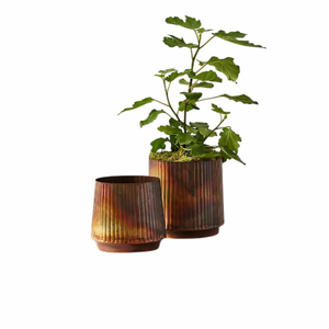 Copper Metal Planter <b>Pot</b> With Green <b>Plant</b> Indoor Rustic Style Circular Design For Home Decor Handmade Planter - Product Image 6