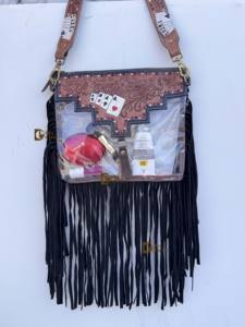 Sac à main transparent Western Fringe en cuir sculpté à la main, élégant et polyvalent, pour femme - Product Image 2