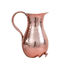 Jarra de Cobre Grabada y Pulida a Mano de Calibre Grueso con Asa de Latón para Servicio de Restaurante, Decoración del Hogar y Utensilios de Cocina - Product Image 3