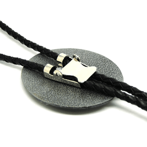 Retro Alloy Pendant Bolo Tie-Adjustable Genuine Leather Cowboy Necktie for Men & Boys - Product Image 4