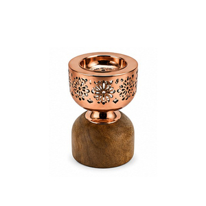 Hand-Made Brass Incense <b>Burner</b> with Bamboo Base Aromatic Diffuser All-Season Use Concept Home CMC-IB496 Eco-Friendly - Product Image 2