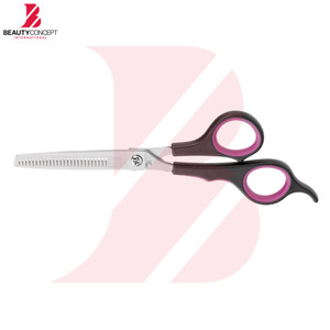 กรรไกรซอยผมคุณภาพสูงแบบขายส่ง ด้ามจับพลาสติกสีดำตามหลักสรีรศาสตร์ สำหรับช่างทำผมมืออาชีพในร้านเสริมสวย - Product Image 4