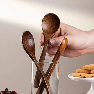 Cuchara de Madera Maciza Hecha a Mano con Diseño Coreano REHMAN CRAFT, Ecológica, con Mango Largo, Acabado Natural, Vajilla para Mesa de Cocina - Product Image 2