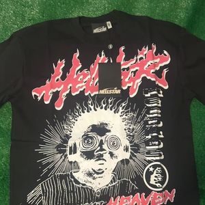 T-shirt habillé pour homme Hell Star 100 % coton, haute qualité, coupe classique, personnalisable, vente en gros, commande en gros, faible MOQ - Product Image 1