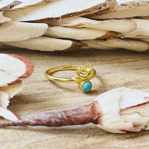 Unique High Demand Moon <b>Ring</b> <b>Turquoise</b> Dainty Brass <b>Ring</b> Celestial Minimalist Crescent Jewelry Vintage Statement Wholesale <b>Ring</b> - Product Image 3