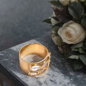 Anillo de Boda Unisex Chapado en Oro de 18K, Anillo Hecho a Mano con Diamante Natural Tallado para Compromiso, Joyería de Vermeil para Regalo - Product Image 1