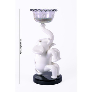 Figurine de chameau en verre soufflé à la main avec porte-bougie, hauteur 14 cm, sculpture décorative d'animal - Product Image 3