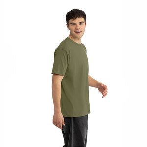 T-shirts pour hommes de qualité supérieure, col rond, coupe classique, 100% coton/polyester, teinture unie, respirants et écologiques - Product Image 3
