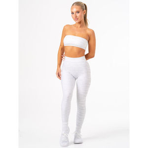 Prix d'usine OEM Ensemble 2 pièces assorti pour femme, grande taille, couleur unie, comprenant un soutien-gorge et un legging froncé en V, respirant, avec legging de yoga à devant froncé - Product Image 1