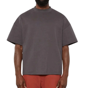 Men's Oversized Solid Color Short Sleeve T-Shirt 100% Cotton Jersey O-Neck Casual Fit Regular Length Blank Design - Product Image 3