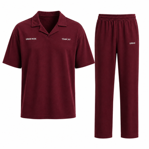 Conjunto Deportivo Unisex con Logotipo Personalizado, Estilo Casual Urbano, Dos Piezas, Camiseta Polo con Cuello de Solapa y Pantalones, Nueva Llegada 2026 - Product Image 2