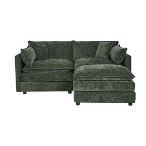 2187 Divano Verde a 2 Posti con 1 Poggiapiedi per Soggiorno - Product Image 1