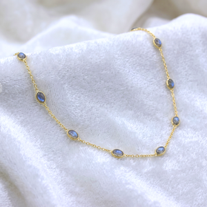 Bijoux en labradorite, argent 925, labradorite naturelle de haute qualité, coupe ovale, collier avec pendentif plaqué or, cadeau de mariage - Product Image 5