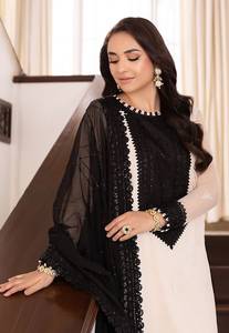 Designer Intricate Thread And Sequence Work Natural Crepe <b>Top</b> With Bottom And Dupatta Fully Stitched Ready To Wear Set - Product Image 3