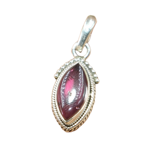 Colgante de Granate Rojo Natural Hecho a Mano con Engaste de Bisel en Plata de Ley 925 con Forma de Marquesa, Joyería Fina para Mujer al por Mayor - Product Image 1