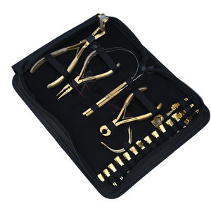 Kit d'outils professionnels pour extensions de cheveux avec pince à sertir Microlink, pince à banderole, coupe-collant à kératine et outils d'installation - Product Image 1