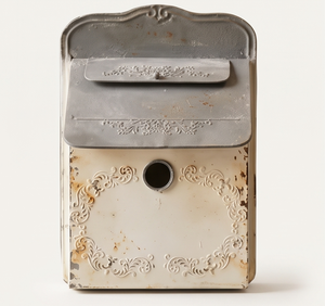 Boîte aux lettres murale vintage en acier galvanisé crème, décorative, accès frontal, sans serrure, pour extérieur - Product Image 5