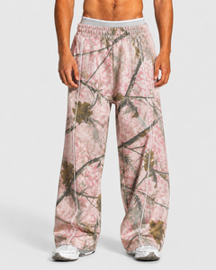 Pantalon de jogging camouflage personnalisé pour homme, coupe oversize, avec lignes contrastées, en molleton de coton premium, respirant, style streetwear décontracté, pantalon de survêtement pour homme - Product Image 1