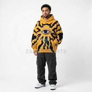 OEM ODM 2026 Sweat à capuche oversize en polaire d'hiver brodé et personnalisé 100% coton Premium pour tenue décontractée et streetwear ZABEX SPORTS - Product Image 6