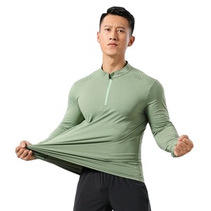 Camiseta Deportiva de Punto para Hombre, Manga Larga, Ajustada, Transpirable, de Secado Rápido, Antiarrugas, Ropa Deportiva al por Mayor - Product Image 4
