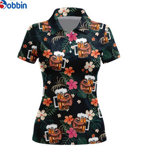 เสื้อผ้ากีฬาแฟชั่นผู้หญิง เสื้อถักนิตติ้ง ผ้าฝ้าย 100% ระบายอากาศได้ดี พิมพ์ลายดิจิทัล ปักลาย สวมใส่สบาย แขนสั้น เหมาะสำหรับเทนนิส กอล์ฟ - Product Image 1