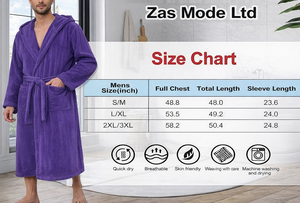 Albornoces de Terciopelo con Capucha para Hombre y Mujer, Albornoz de Forro Polar Coral, Albornoz de Algodón para Dormir, Albornoz de Hotel con Capucha - Product Image 6