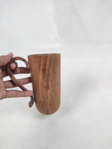 Koi <b>Small</b> Grooved Acacia Wood Engraved <b>Jar</b> Handmade Customized Shape Tabletop Wholesale Products From India for Sale - Product Image 4