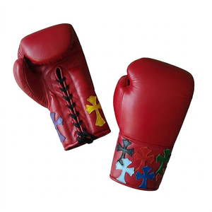 Guantes de Boxeo de Piel Sintética con Logotipo Personalizado al por Mayor, Guantes de Boxeo Profesionales para Entrenamiento y Sparring con Cordones, Guantes de MMA Sanda - Product Image 1