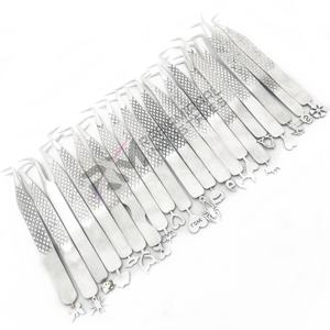 Pinzas para pestañas RMI Professional Super Product, 21 piezas, plateadas, diferentes estilos de base, agarre de diamante de 90 grados. - Product Image 5