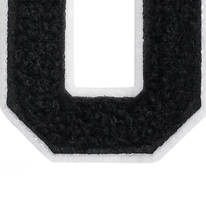 Patch brodé en chenille thermocollant lettre O, bordure noire et blanche, appliqué en tissu pour vêtements, chapeaux, sacs, vestes, sacs à dos, DIY - Product Image 5