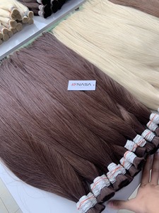 Extensions de cheveux lisses vierges Remy vietnamiens Nasa Hair, prix de gros, résistantes, sans nœuds, double trame machine, 100 grammes, toutes couleurs - Product Image 4