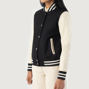 Chaqueta universitaria personalizada con bordado de chenilla de manga larga para mujer, chaqueta universitaria de alta calidad para mujer en grandes cantidades - Product Image 5