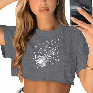 T-shirt court pour femme, couleurs unies, mélange de coton de qualité supérieure, manches courtes, tee-shirt basique, style polyvalent pour les tenues d'été - Product Image 3