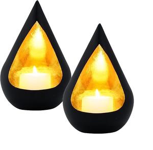 Stylish <b>wall</b> mounted <b>candle</b> <b>holder</b> black metal teardrop design cup for tealight <b>candles</b> black outer - Product Image 6