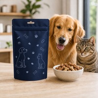 Pochettes transparentes brillantes à fermeture éclair pour l'emballage d'aliments pour chiens et de friandises pour animaux de compagnie, impression de logo personnalisée, pochettes alimentaires flexibles