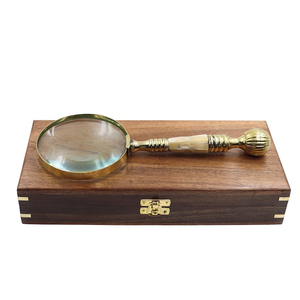 Loupe en Métal Nacre avec Boîte en Bois, Loupe de Lecture Décorative Vintage, Cadeau pour Bureau, Bibliothèque, Table - Product Image 4