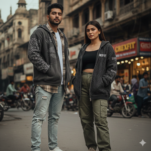 REXFIT SPORTS Sweat à capuche oversize pour homme, style streetwear |   Conception de patch brodé |   Sweat-shirt personnalisé à capuche zippé coupe oversize - Product Image 4