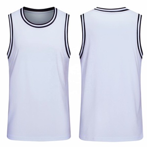 Wholesale 100% Polyester Quick Dry Breathable Basketball Jersey <b>Men's</b> Short Sleeve Plain Mesh Tank Top Summer Sports Gym <b>Vest</b> - Product Image 1