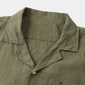 Conjunto de Verano para Hombre de Algodón Puro 160GSM, Color Sólido, Textura de Punto Waffle, Camisa Henley y Pantalones Cortos Casuales de Playa, Venta al Por Mayor - Product Image 4