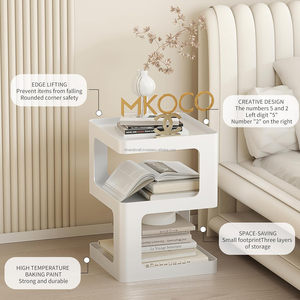 Top seller negro moderno pedestal de 3 niveles mesita de noche de Metal mesa auxiliar de acento para espacios pequeños estante de almacenamiento de cabecera dormitorios - Product Image 5