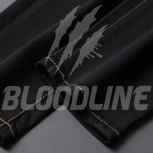 Jeans de Hombre Bloodline, Estampados, Sólidos, Transpirables, Corte Regular, Pierna Recta, Cintura Media, Estilo Casual, Denim, Streetwear, Verano, Algodón - Product Image 6