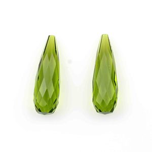 Excelente Corte de Cuarzo Peridoto 10x30mm, Facetado, Largo, en Forma de Gota, Perforado, para Fabricación de Joyas, Suministro de Gemas Sueltas - Product Image 6