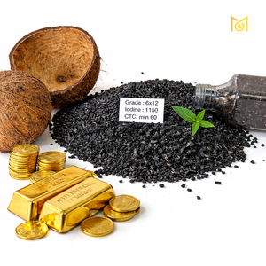 Carbón para Extracción de Oro 61x2 de Cáscara de Coco CTC, Mínimo 60 Minutos, Proveedor, Suministro a Granel, 99% de Pureza - Product Image 1