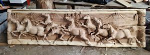 Relieve Tallado a Mano de Caballo para Decoración del Hogar Decoración Animal Tradicional Tallada a Mano para el Hogar - Product Image 3